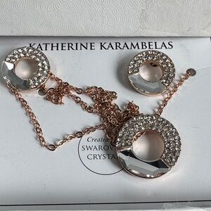 Katherine Karambelas Rose Gold and Swarovski crystals  Jewelry Set